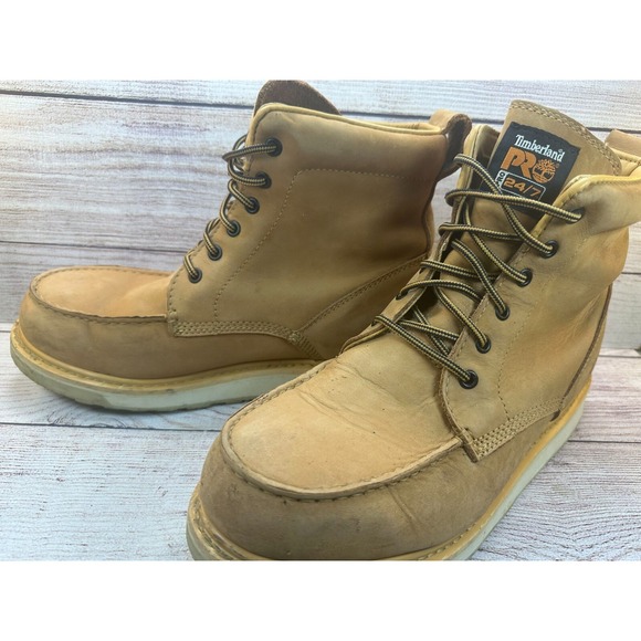 Timberland PRO Wedge 6 Soft Toe Boots Mens Size 12 Wheat Leather Breathable main image 6